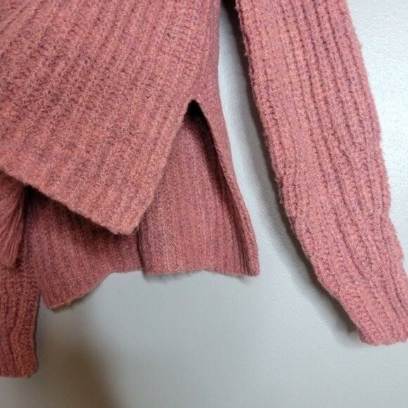 Leith Womens Ribbed Knit Mock Sweater Pullover XS Chunky Pink Rose - Picture 5 of 7